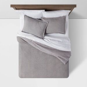 Threshold King Washed Waffle Weave Duvet Cover & Sham Set Gray - Threshold